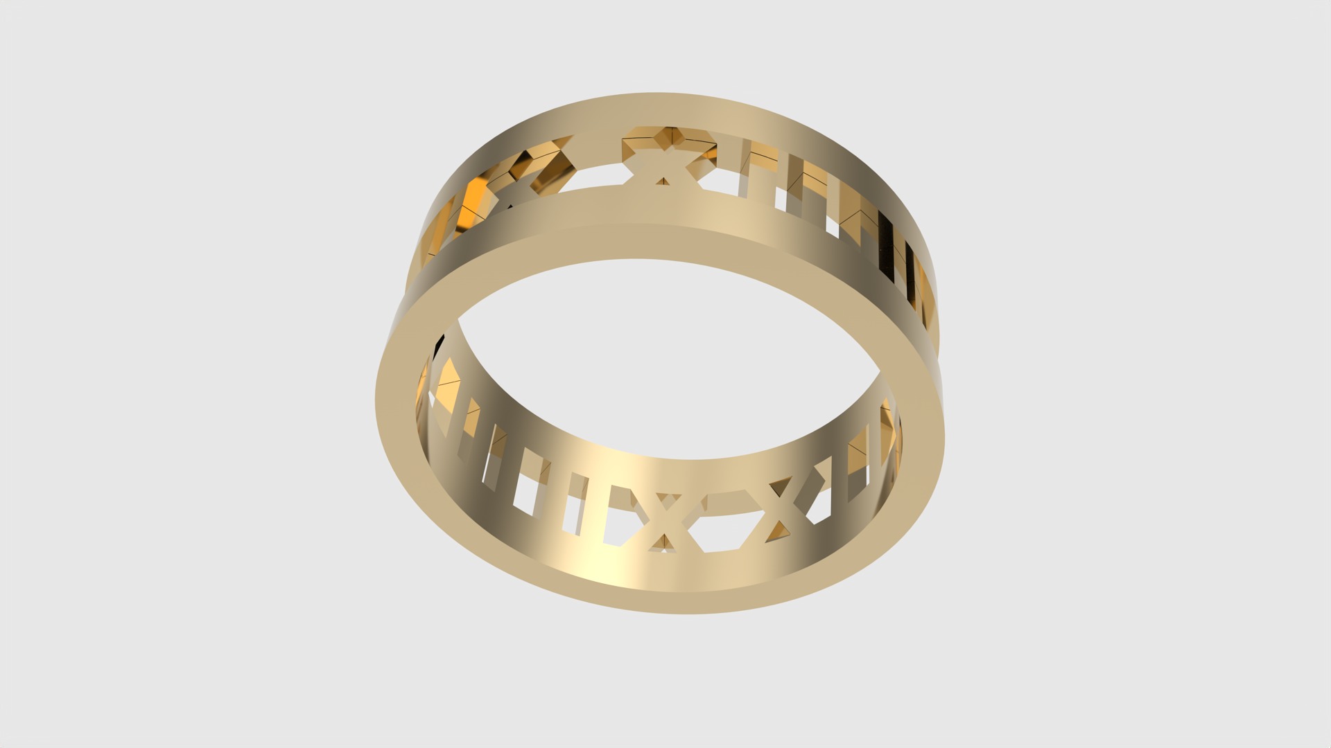 Roman Numeral Watch Ring Design JDBCo 3D print model_23