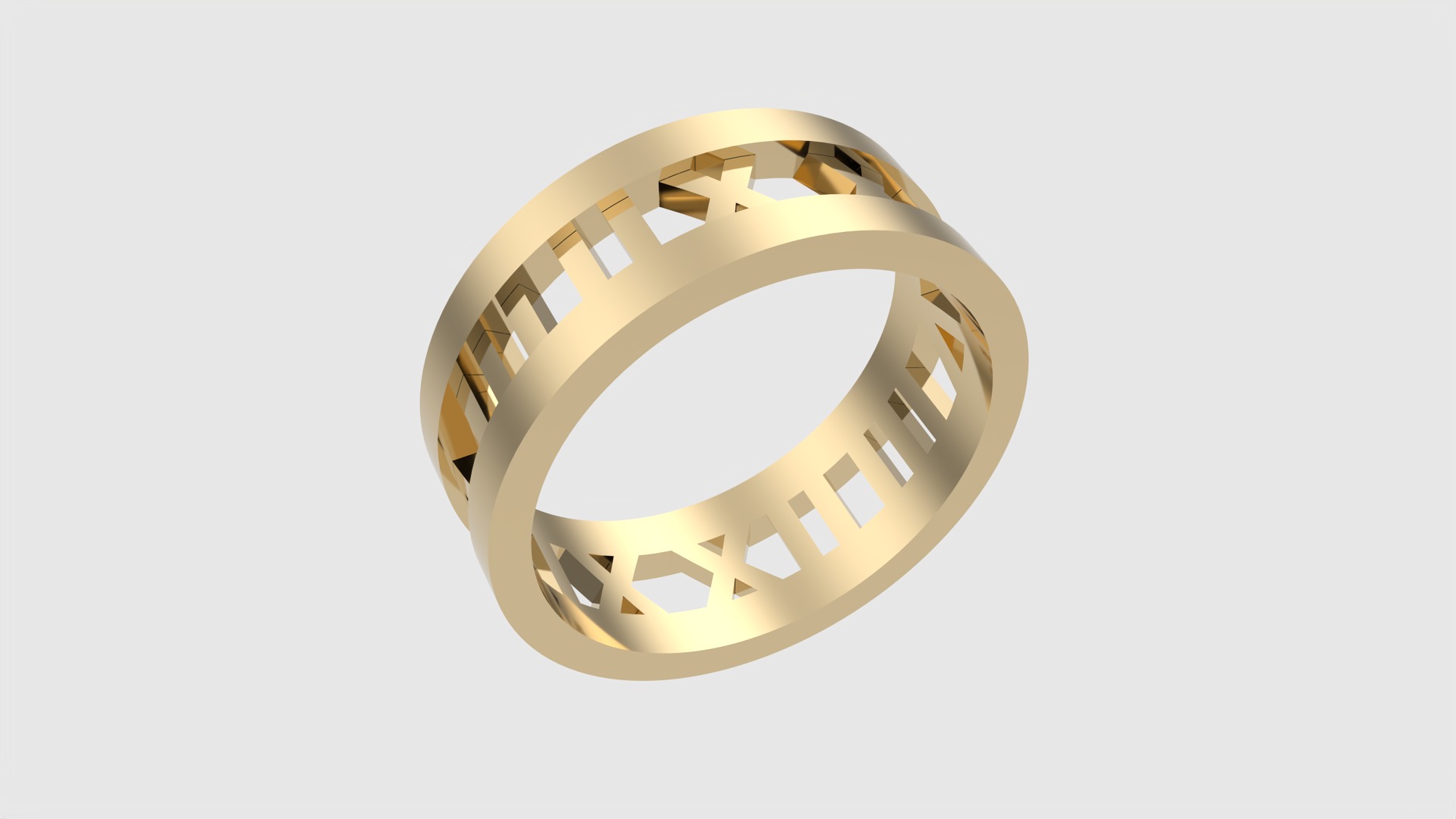 Roman Numeral Watch Ring Design JDBCo 3D print model_17