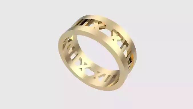Roman Numeral Watch Ring Design JDBCo 3D print model