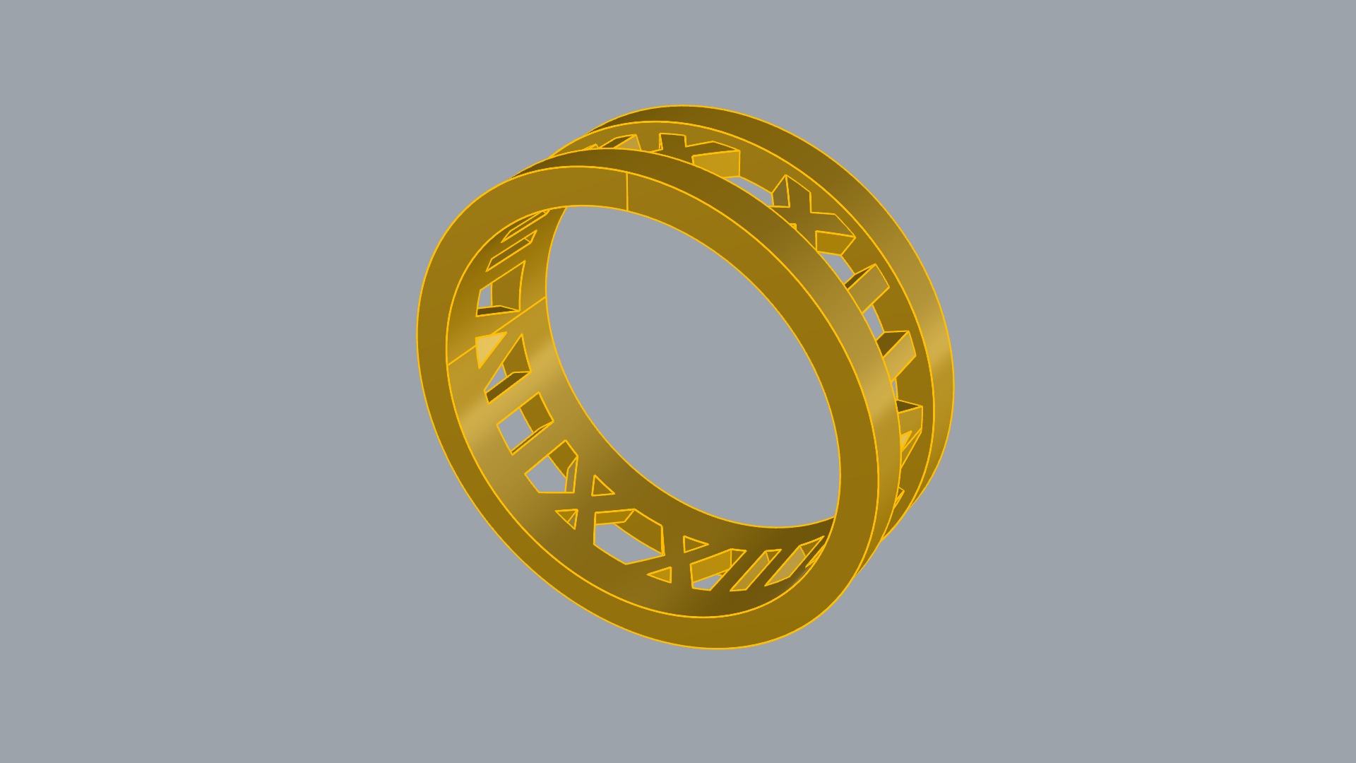 Roman Numeral Watch Ring Design JDBCo 3D print model_7