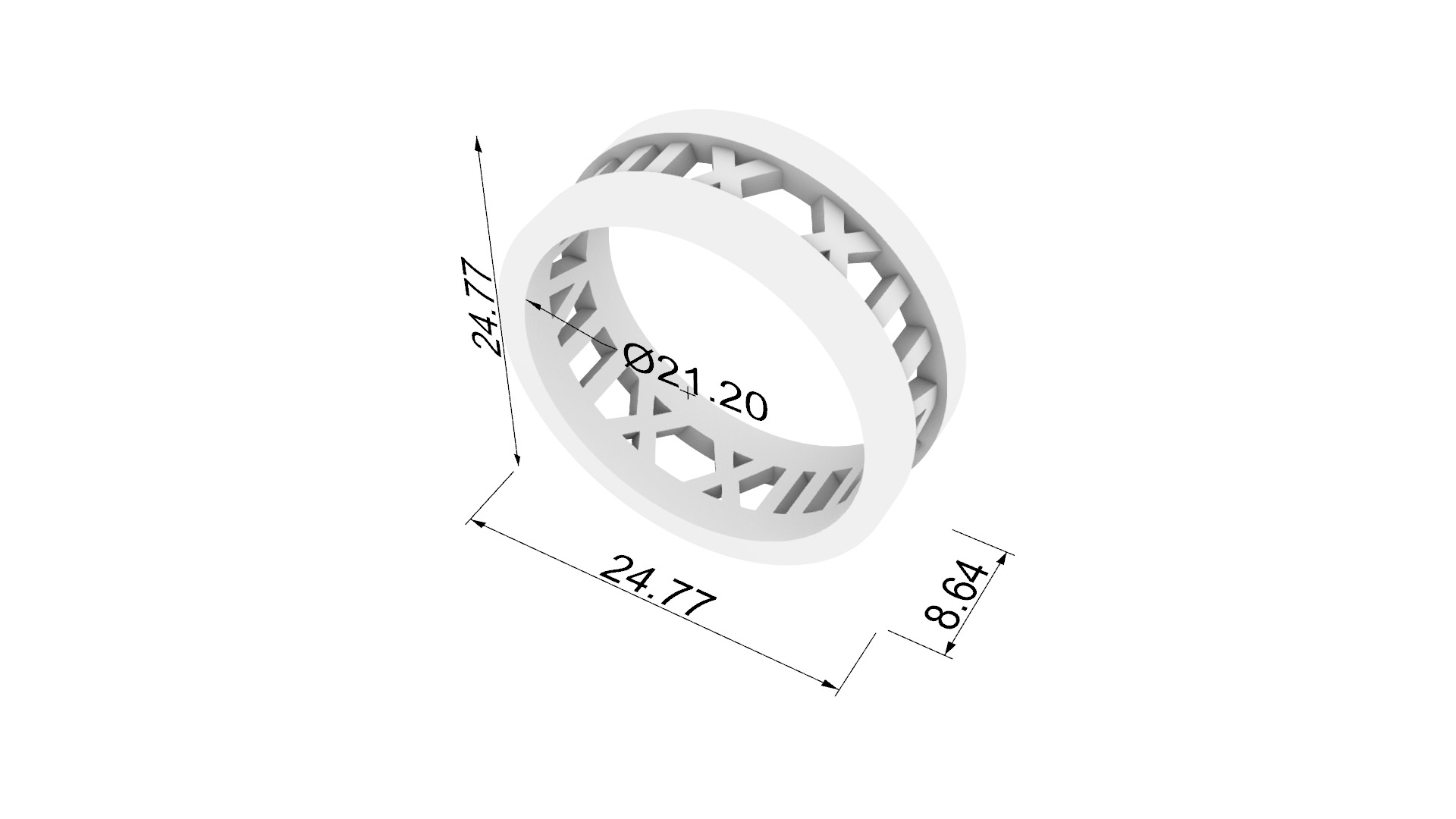 Roman Numeral Watch Ring Design JDBCo 3D print model_1