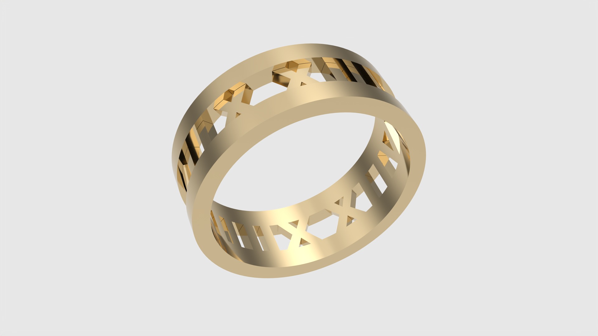 Roman Numeral Watch Ring Design JDBCo 3D print model_24