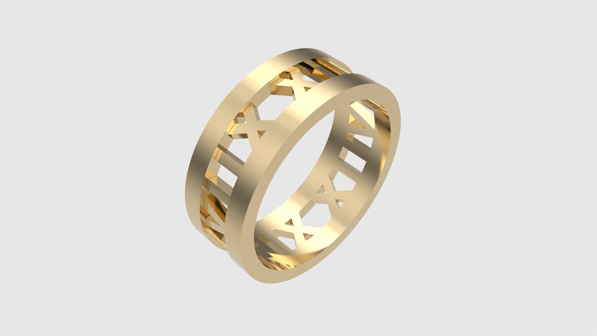 Roman Numeral Watch Ring Design JDBCo 3D print model_25