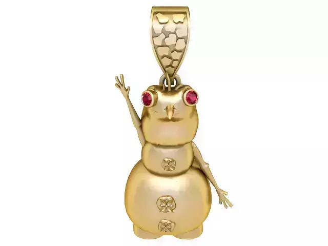 GOLDEN SNOWMAN PENDANT 3D PRINTABLE MODEL