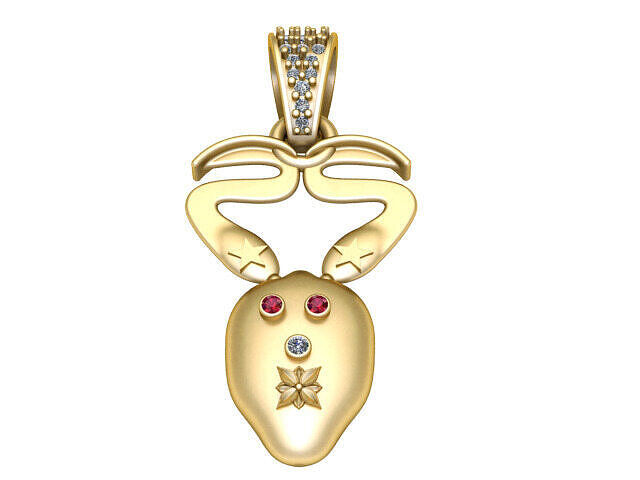 STYLISH FACE PENDANT 3D PRINTABLE MODEL 3D print model
