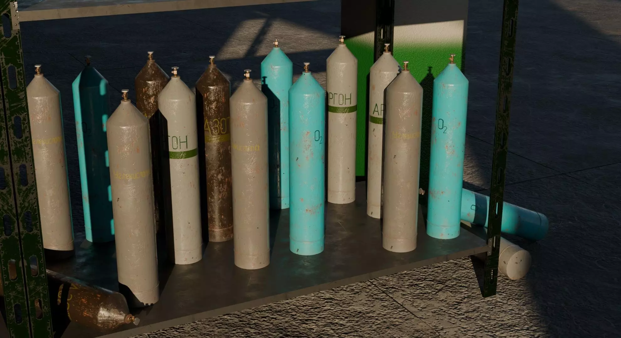 gas canisters Low-poly 3D model_0