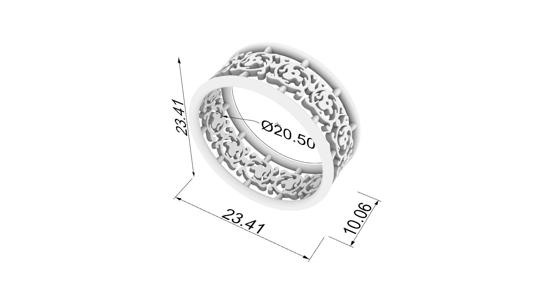 Delicate Intricate Pattern Ring JDBCo 3D print model_1