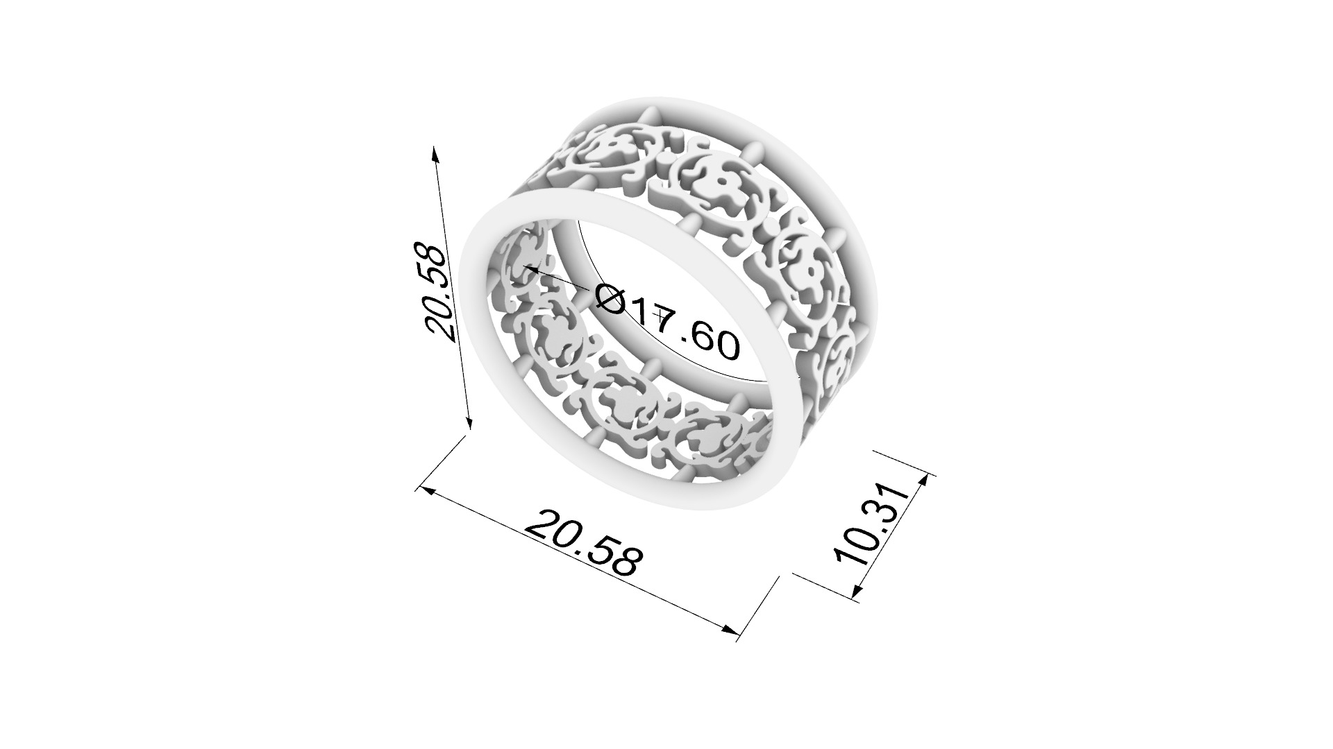 Intricate Pattern Tasteful Ring JDBCo 3D print model_1