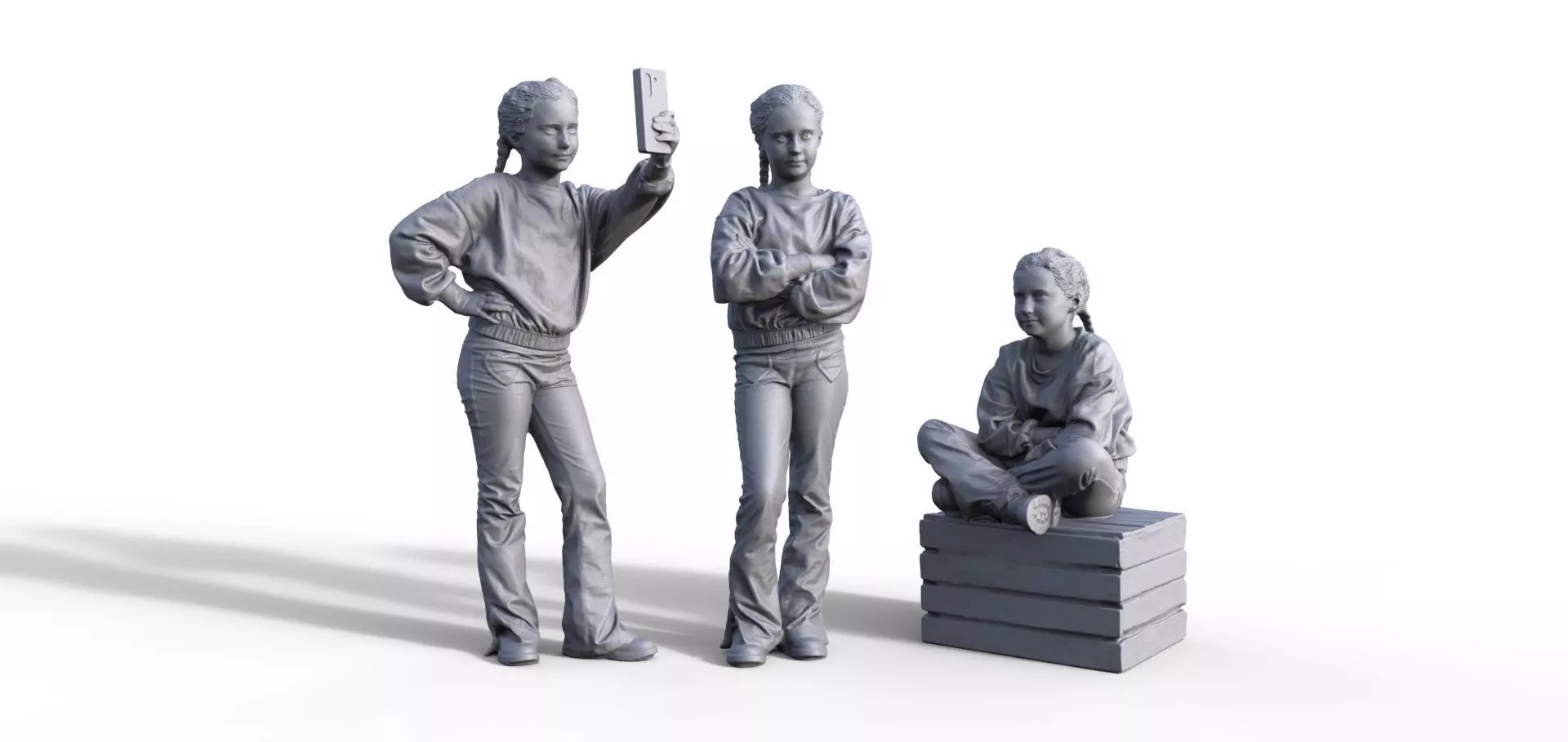 childrens figures for Modelship Diorama model railway 3D print model