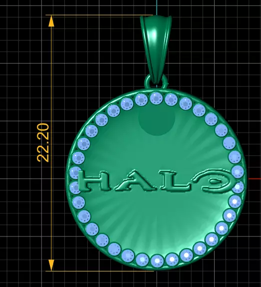 HELO GOLDDEN COIN PENDANT 3D PRINTABLE MODEL 3D print model
