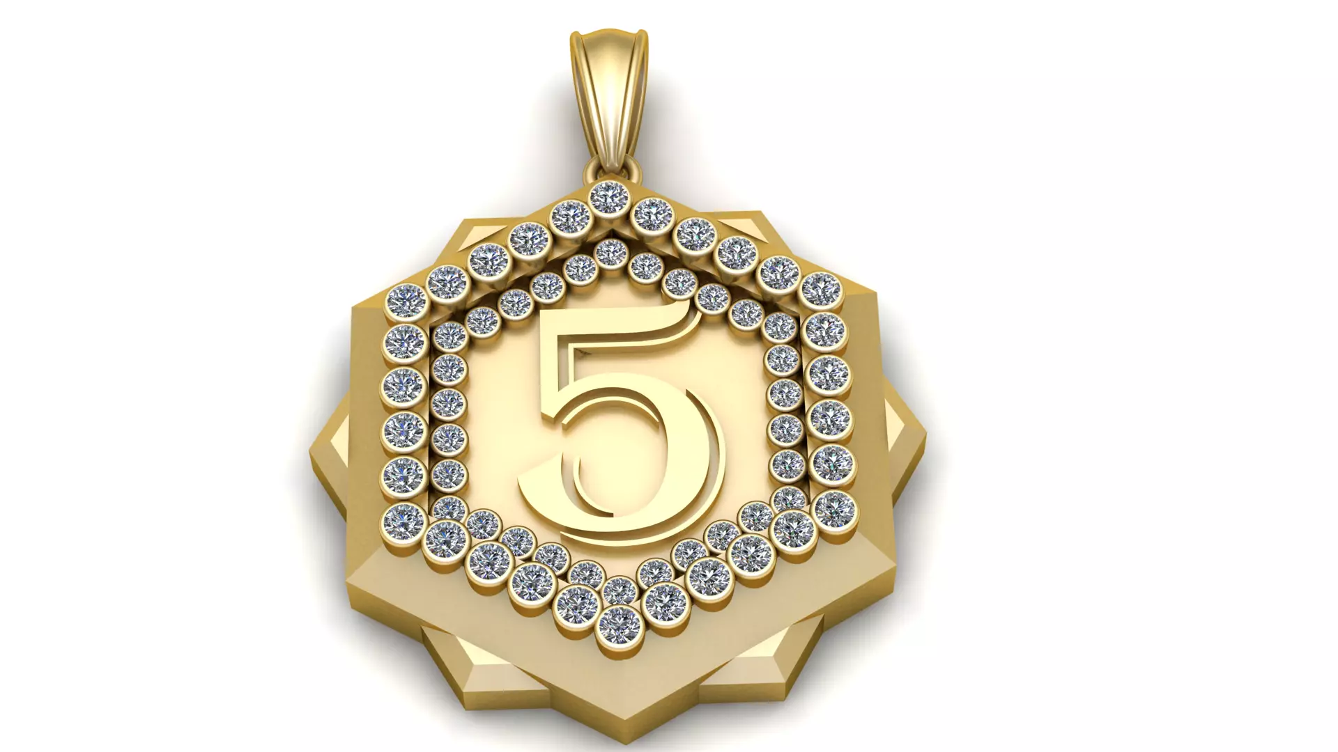 LUCKY 5 PENDANT 3D PRINTABLE MODEL 3D print model