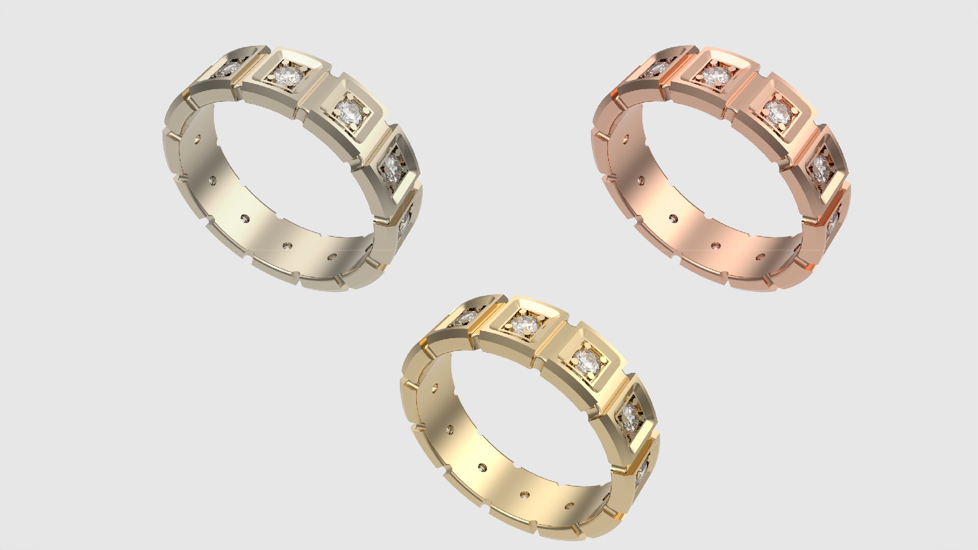Square Setting Eternity Band JDBCo 3D print model_2