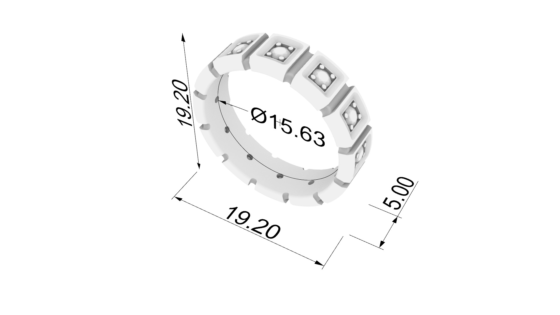 Square Setting Eternity Band JDBCo 3D print model_1