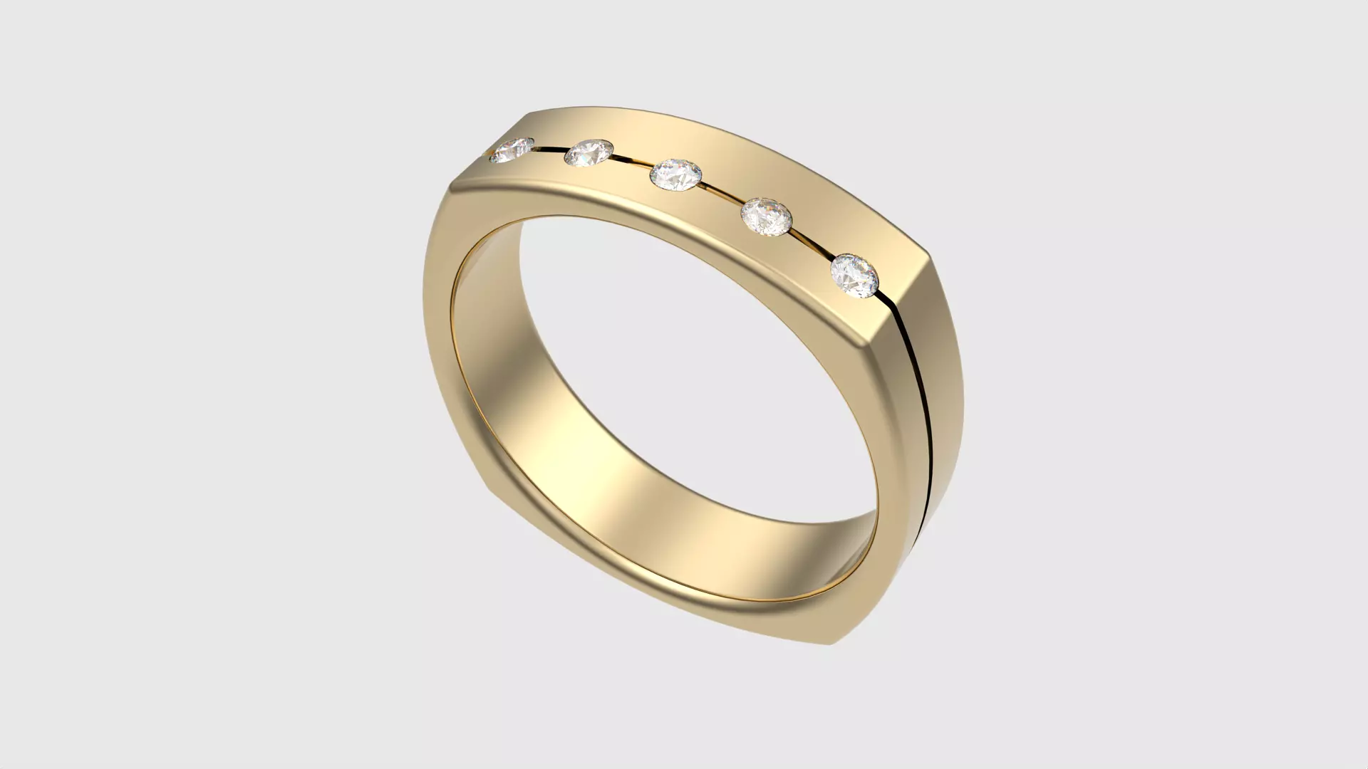 Four-Corner Channel Set Ring JDBCo 3D print model_0