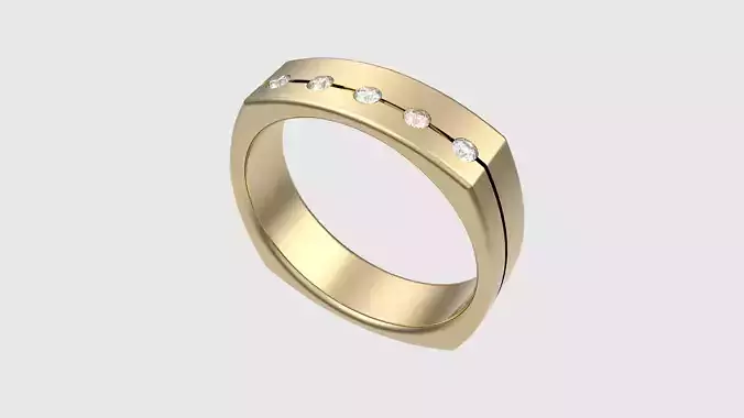 Four-Corner Channel Set Ring JDBCo