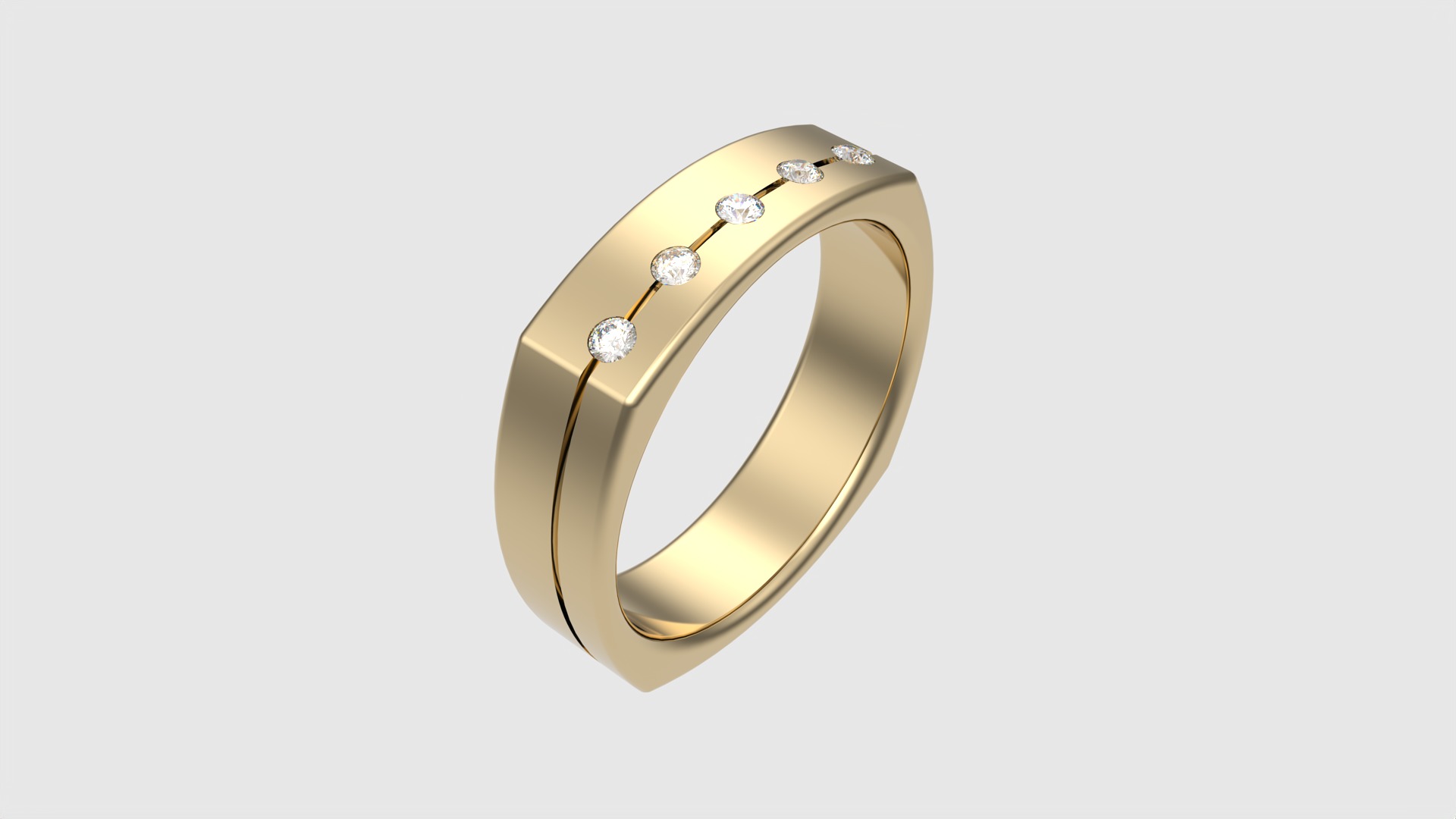 Four-Corner Channel Set Ring JDBCo 3D print model_18
