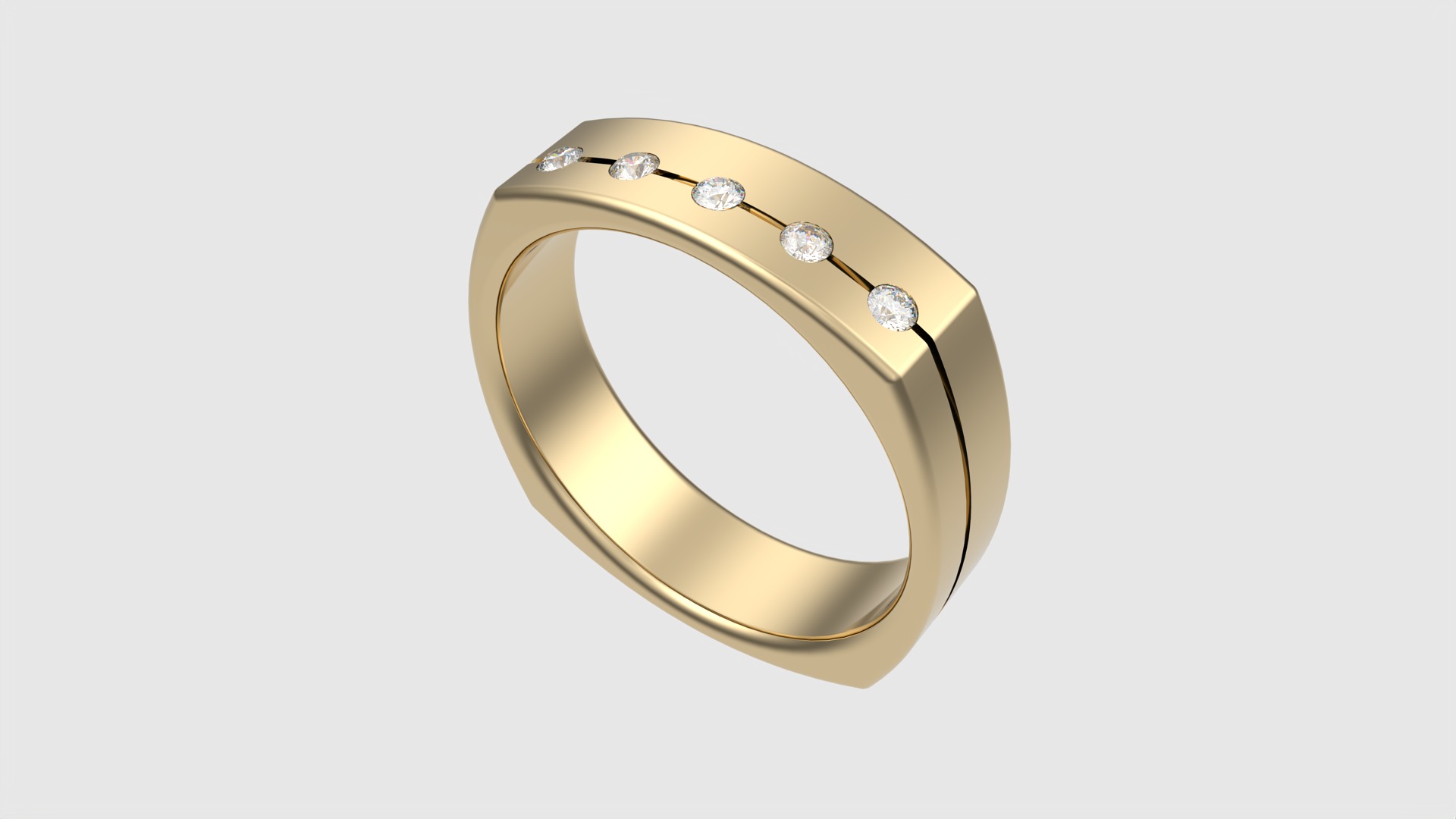 Four-Corner Channel Set Ring JDBCo 3D print model_29