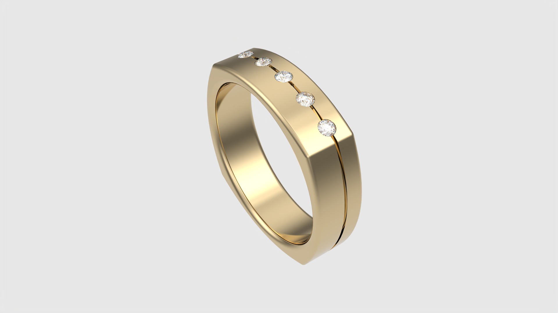 Four-Corner Channel Set Ring JDBCo 3D print model_21