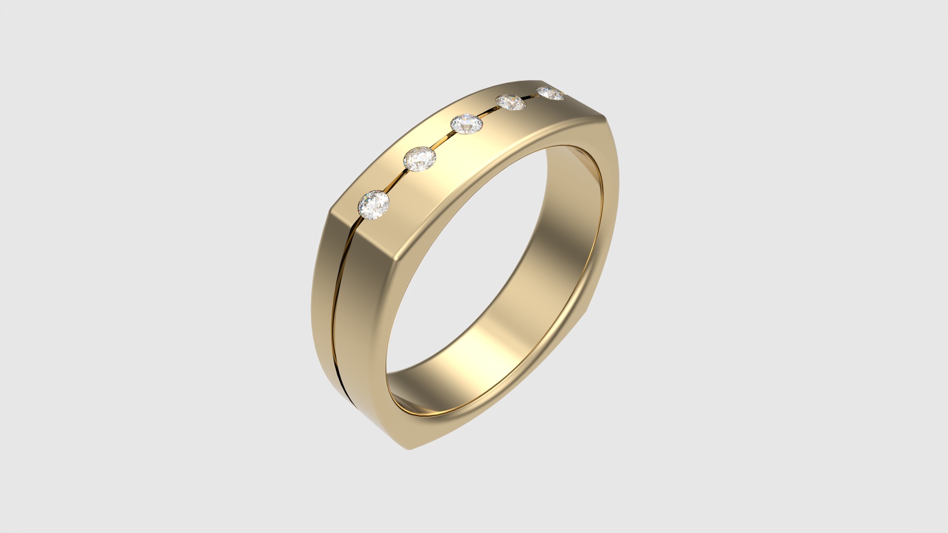 Four-Corner Channel Set Ring JDBCo 3D print model_25