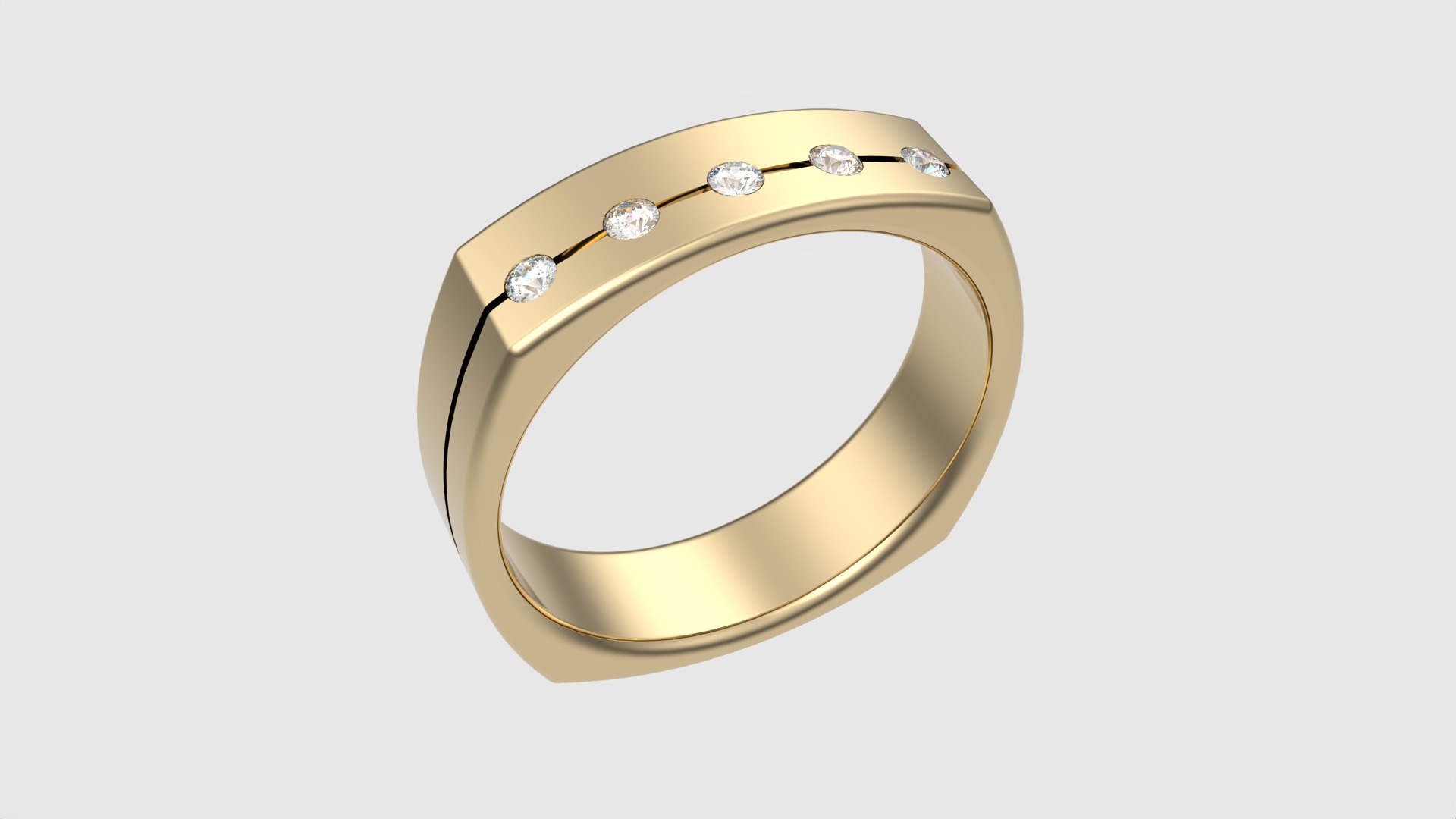 Four-Corner Channel Set Ring JDBCo 3D print model_17