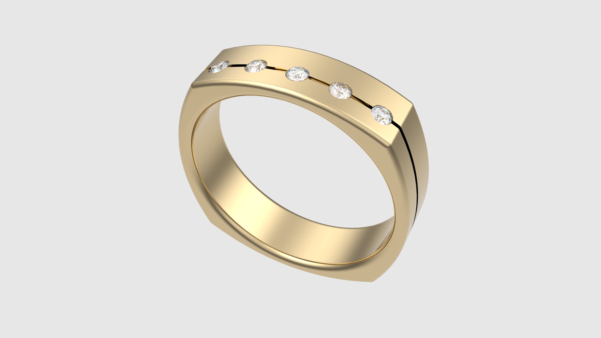 Four-Corner Channel Set Ring JDBCo 3D print model_15