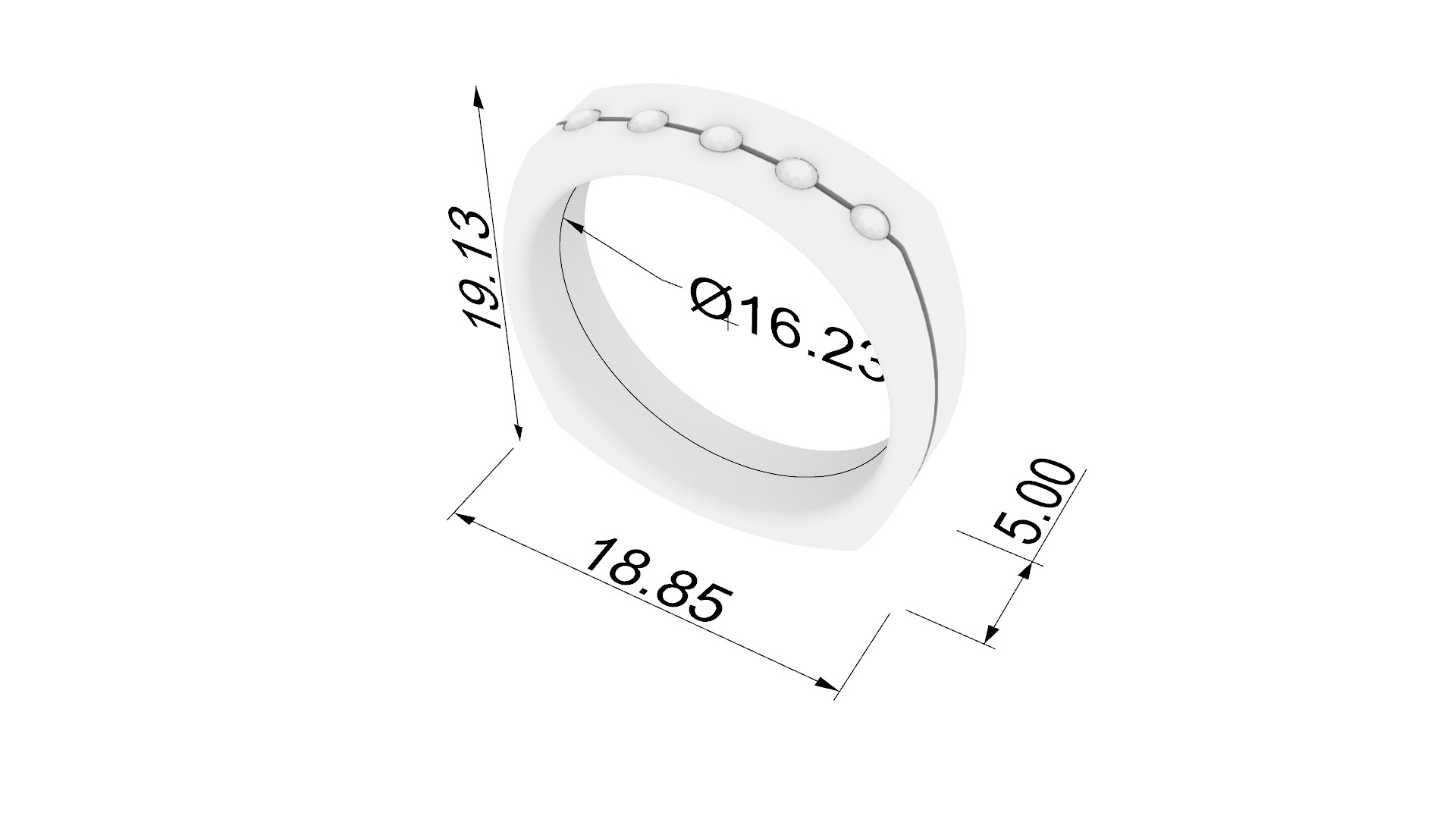 Four-Corner Channel Set Ring JDBCo 3D print model_1