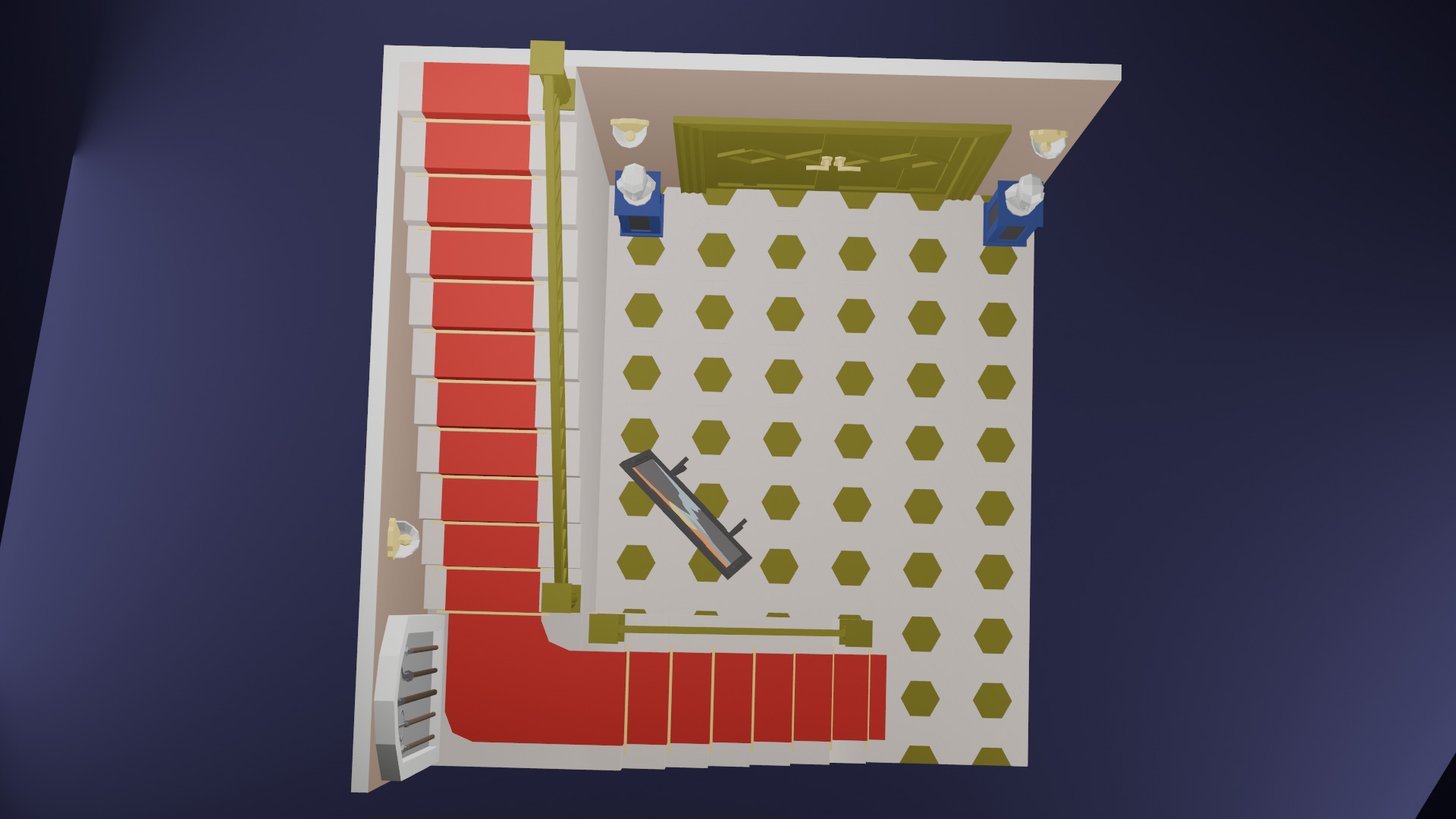 Low-Poly Grand Entrance Hallway Scene 3D Model for Architectural Low-poly 3D model_4