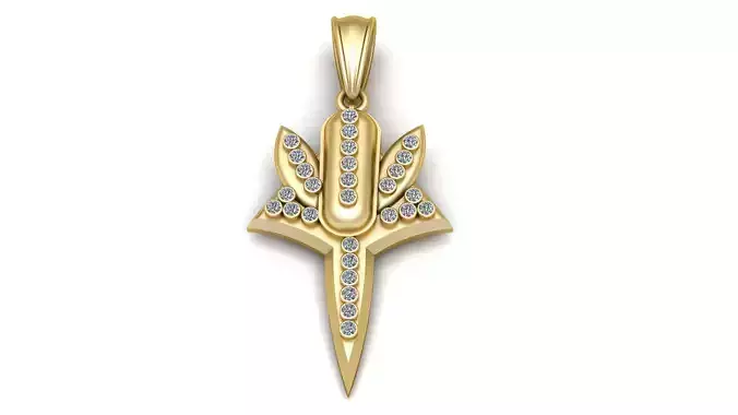 GOLD WEEDLEAF PENDANT 3D PRINTABLE MODEL 