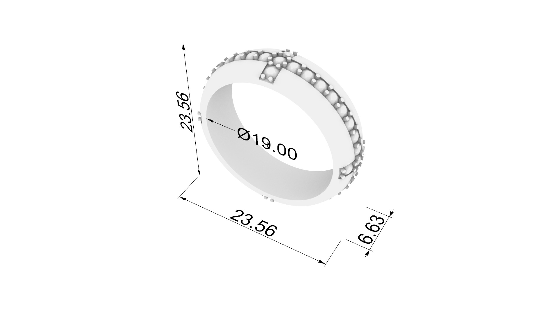 Tasteful Cross Eternity Ring JDBCo 3D print model_1