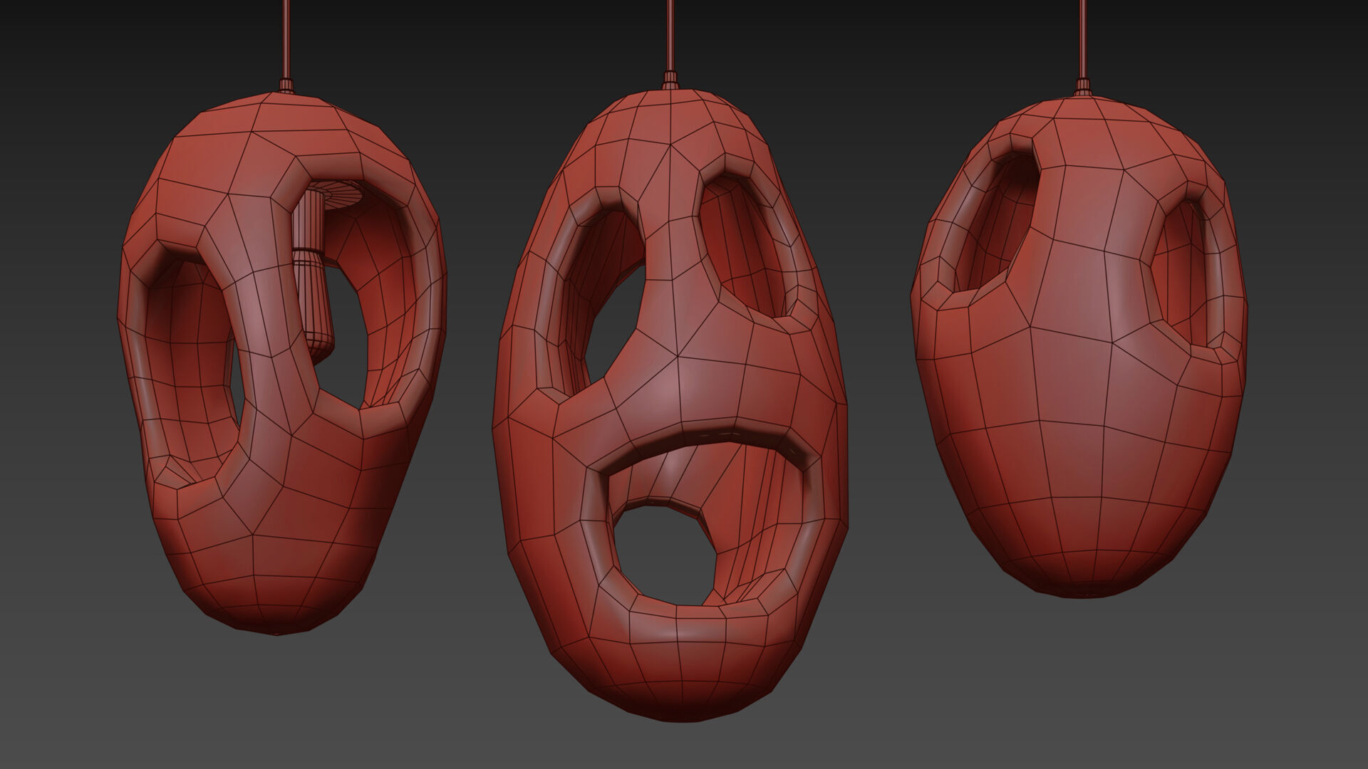 Sculptural Japandi Pendant light 3D model_4