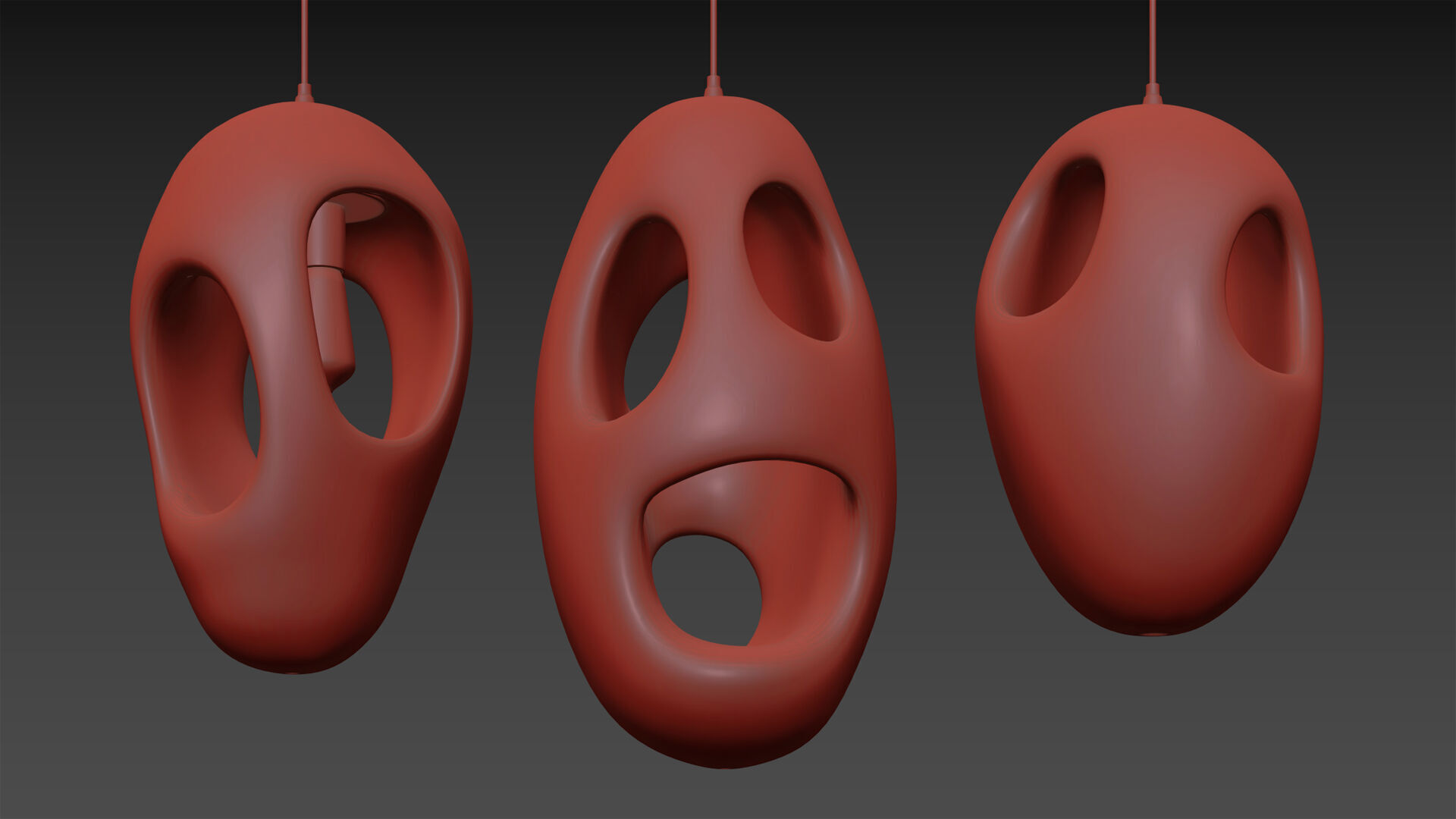 Sculptural Japandi Pendant light 3D model_3