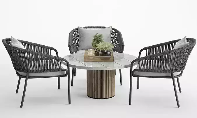 Pleasure outdoor furniture set  3D Model