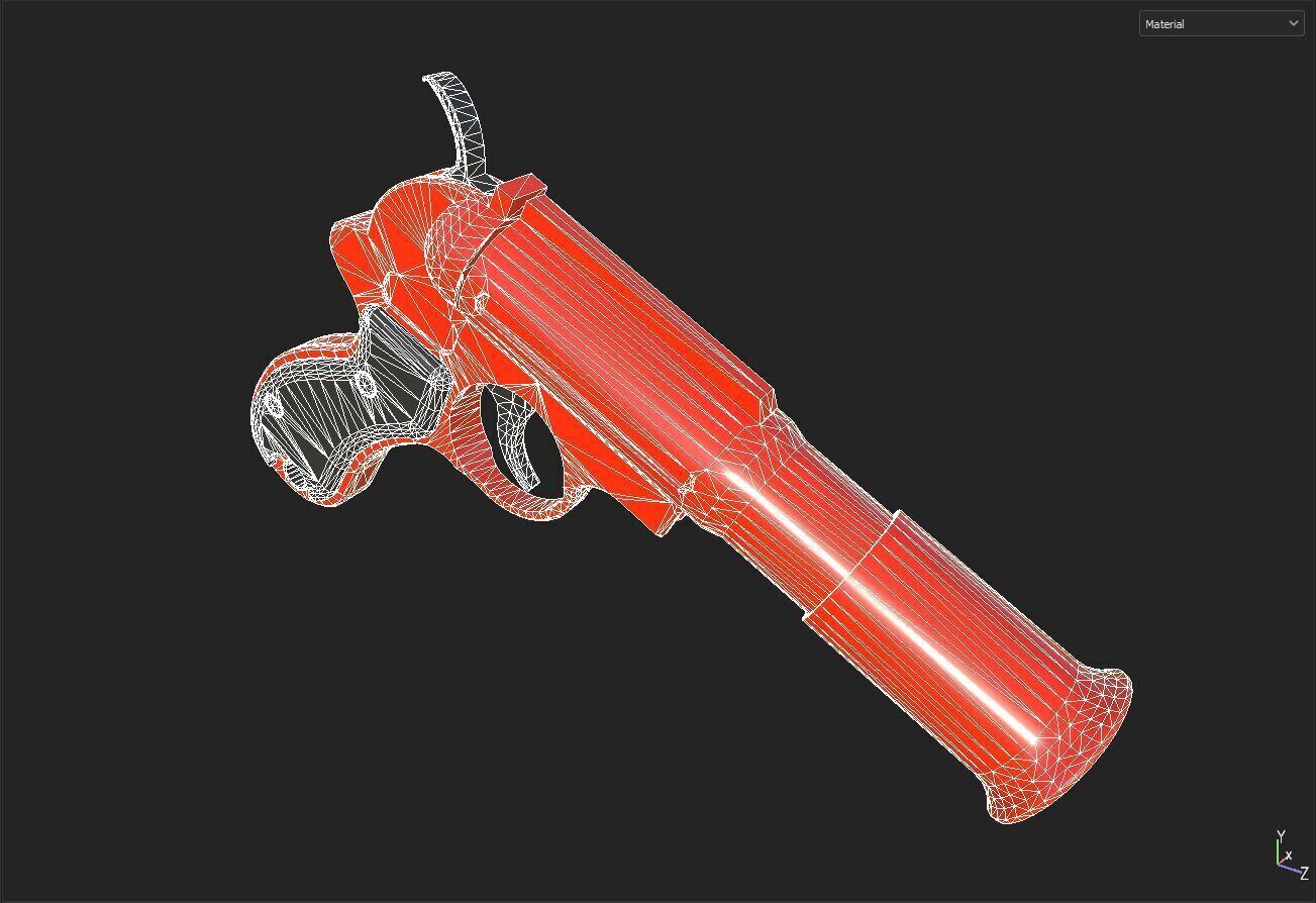 Flare Gun Low-poly 3D model_6