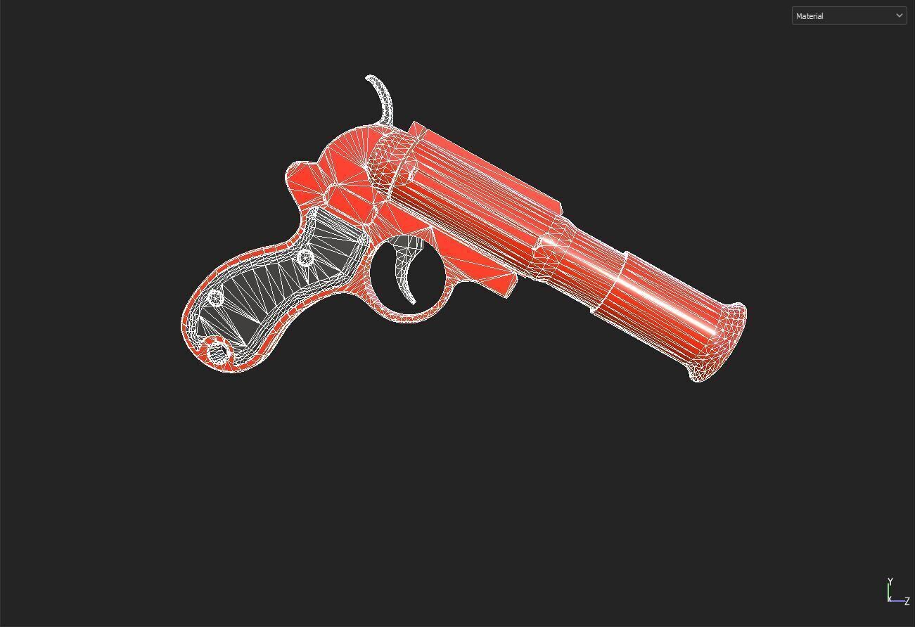 Flare Gun Low-poly 3D model_5