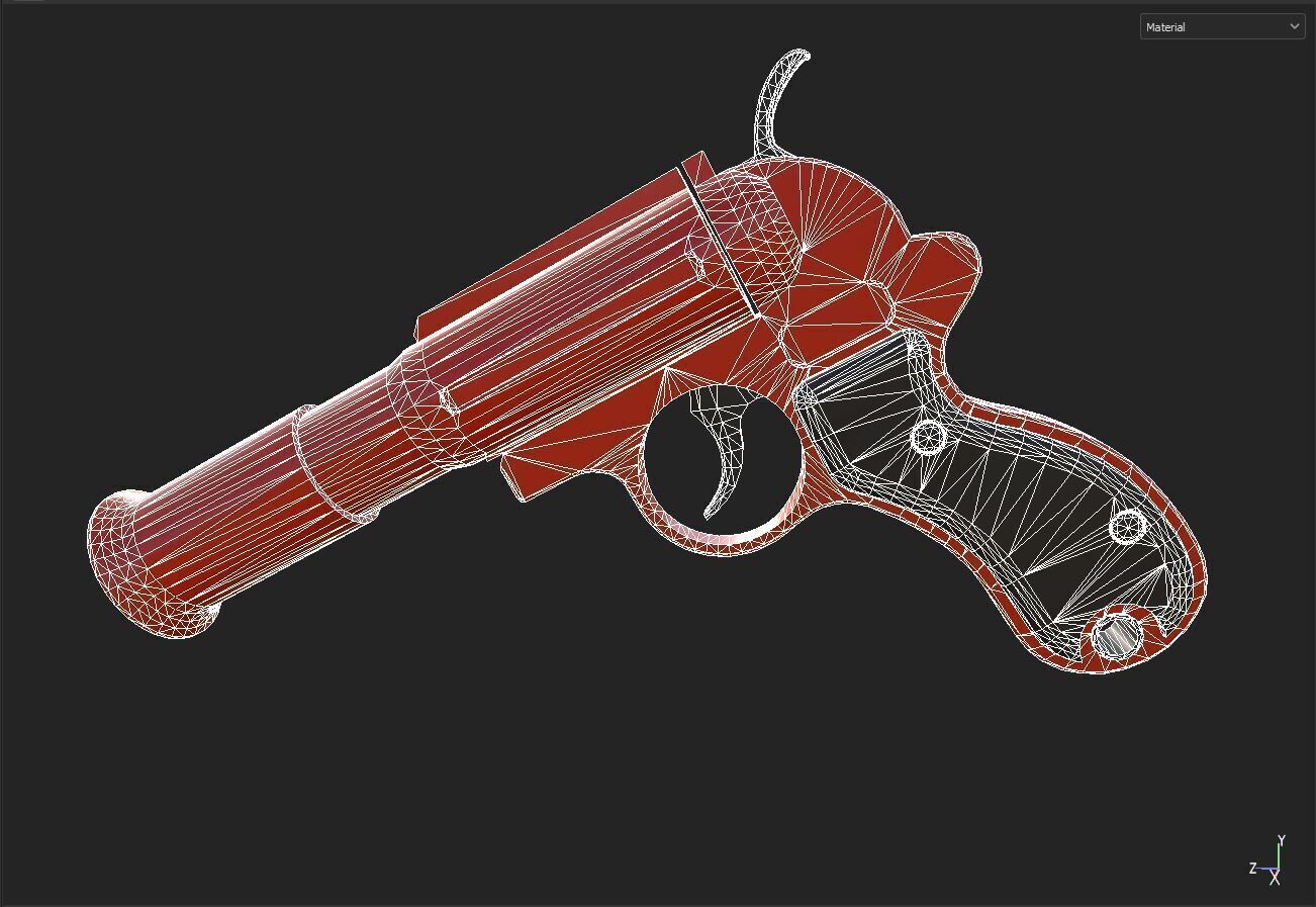 Flare Gun Low-poly 3D model_8
