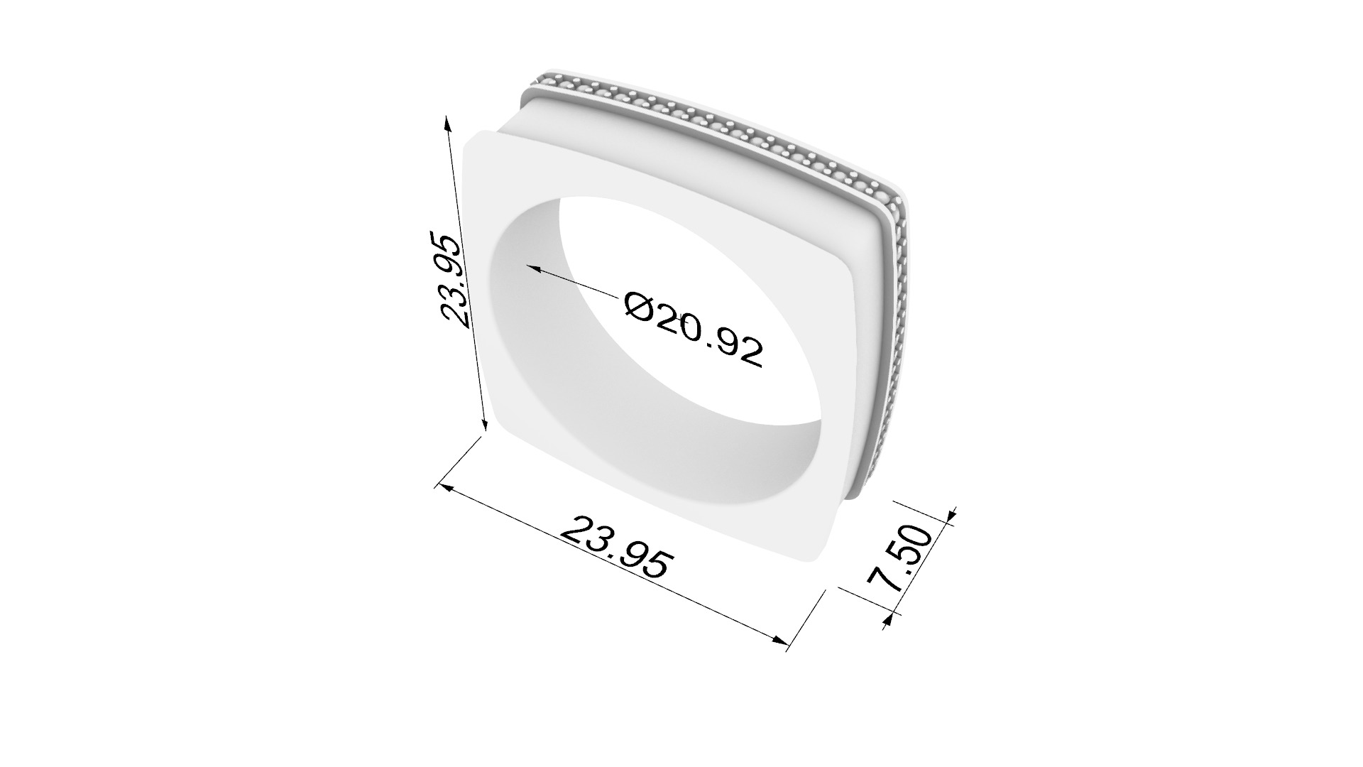 Square Outer Elegance Ring JDBCo 3D print model_1
