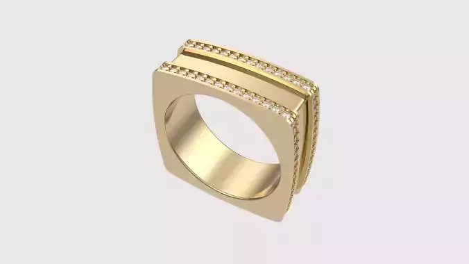 Contemporary Square Gemmed Ring JDBCo