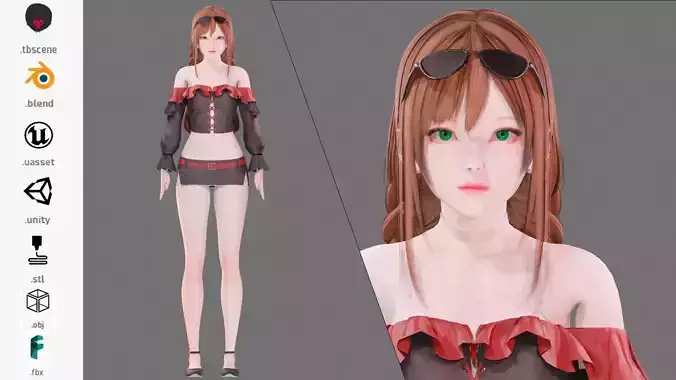 Casual Clothing 0015 - UE5 - Unity - Blender - Animated