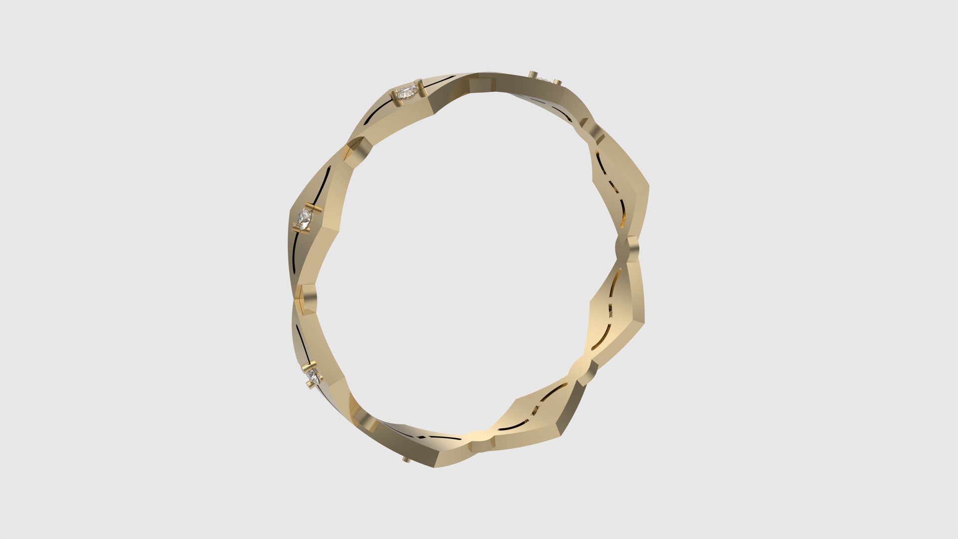 Unique Geometric Pathway Ring JDBCo 3D print model_3