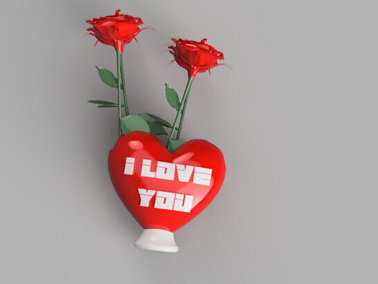 Valentines Eternal Love Flowerpot 3D print model