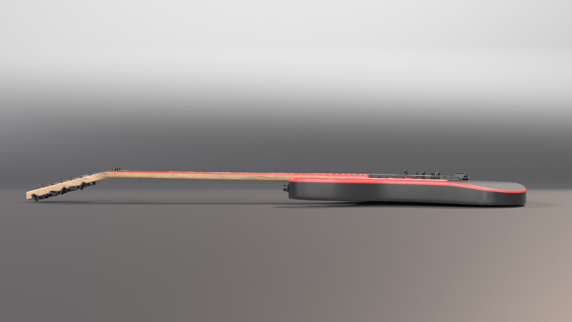 Electric Guitar in Custom Style Low-poly 3D model_6