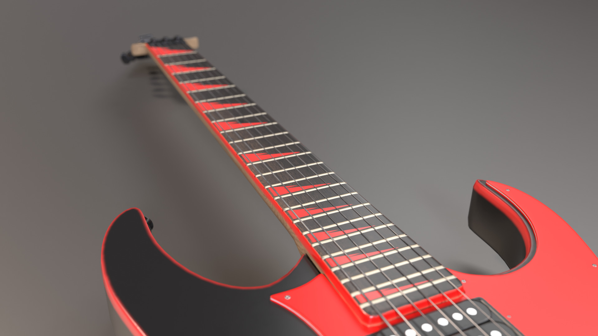 Electric Guitar in Custom Style Low-poly 3D model_4