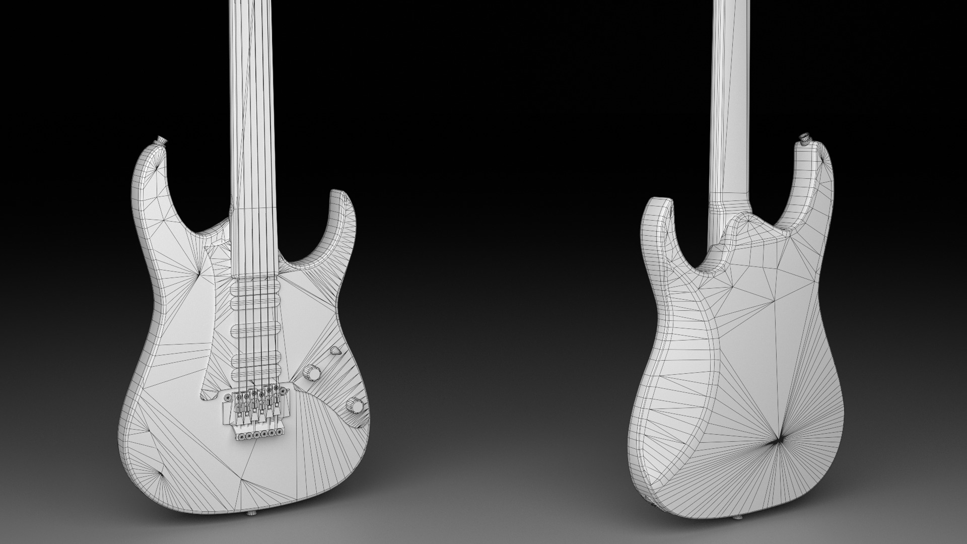 Electric Guitar in Custom Style Low-poly 3D model_11