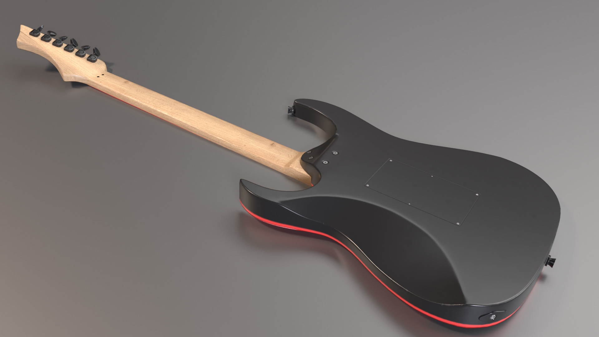Electric Guitar in Custom Style Low-poly 3D model_7