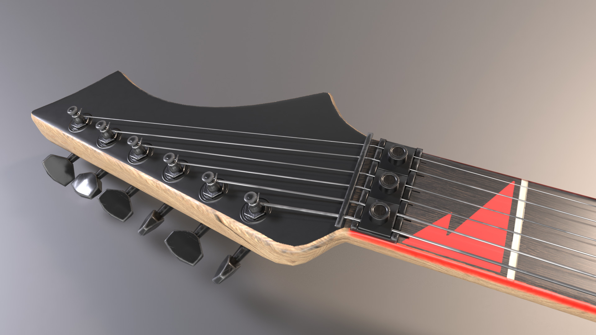 Electric Guitar in Custom Style Low-poly 3D model_5