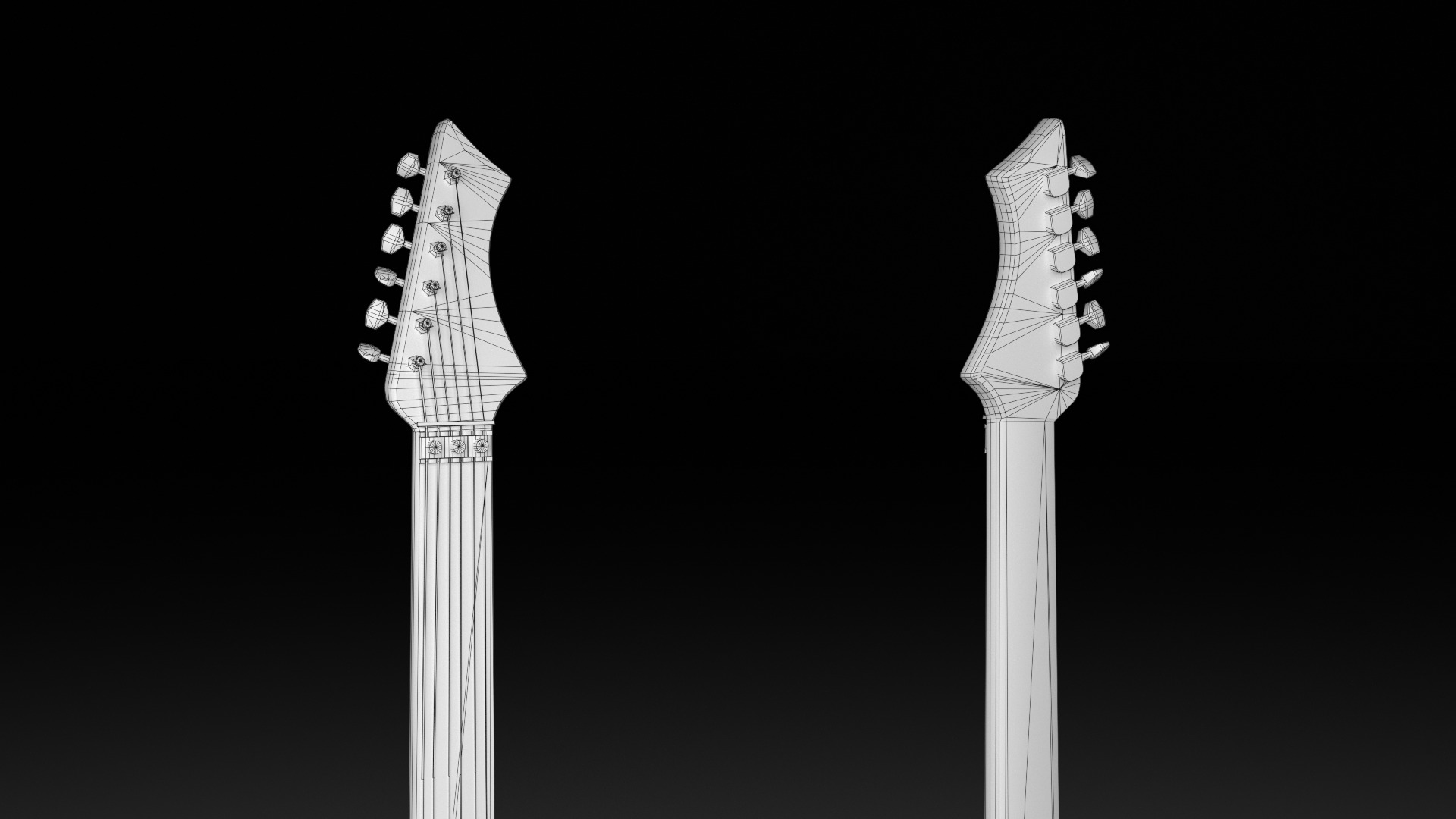 Electric Guitar in Custom Style Low-poly 3D model_12
