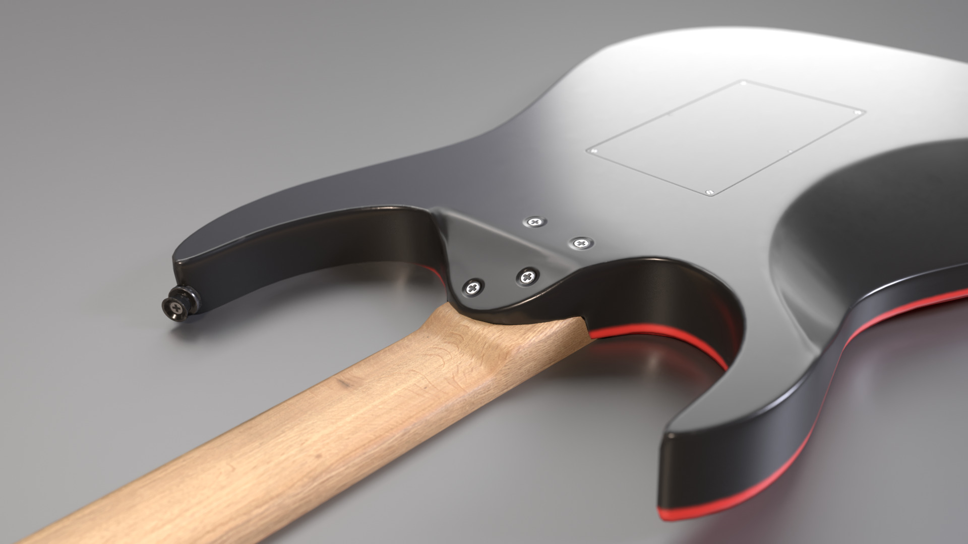 Electric Guitar in Custom Style Low-poly 3D model_8