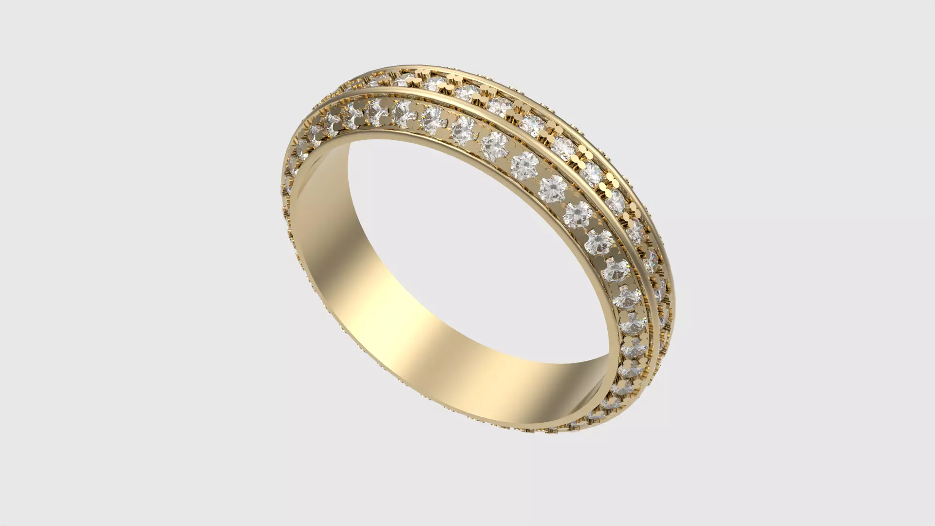 Triple Row Gemstone Ring JDBCo 3D print model