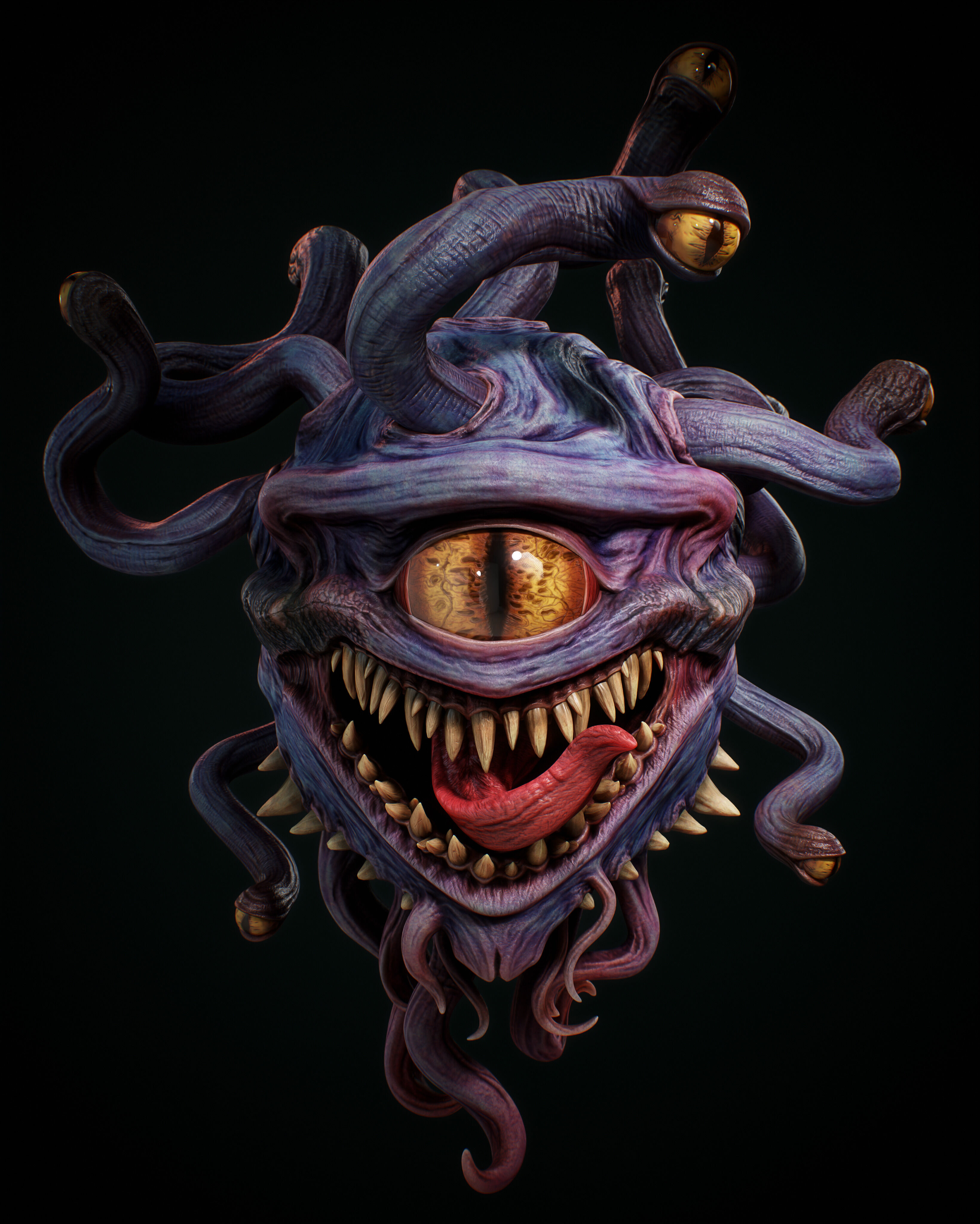 Beholder mini figure DnD Free 3D print model_3