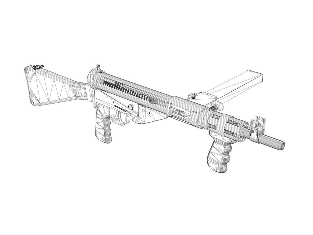 STEN Submachine gun - Collection 3D model_24